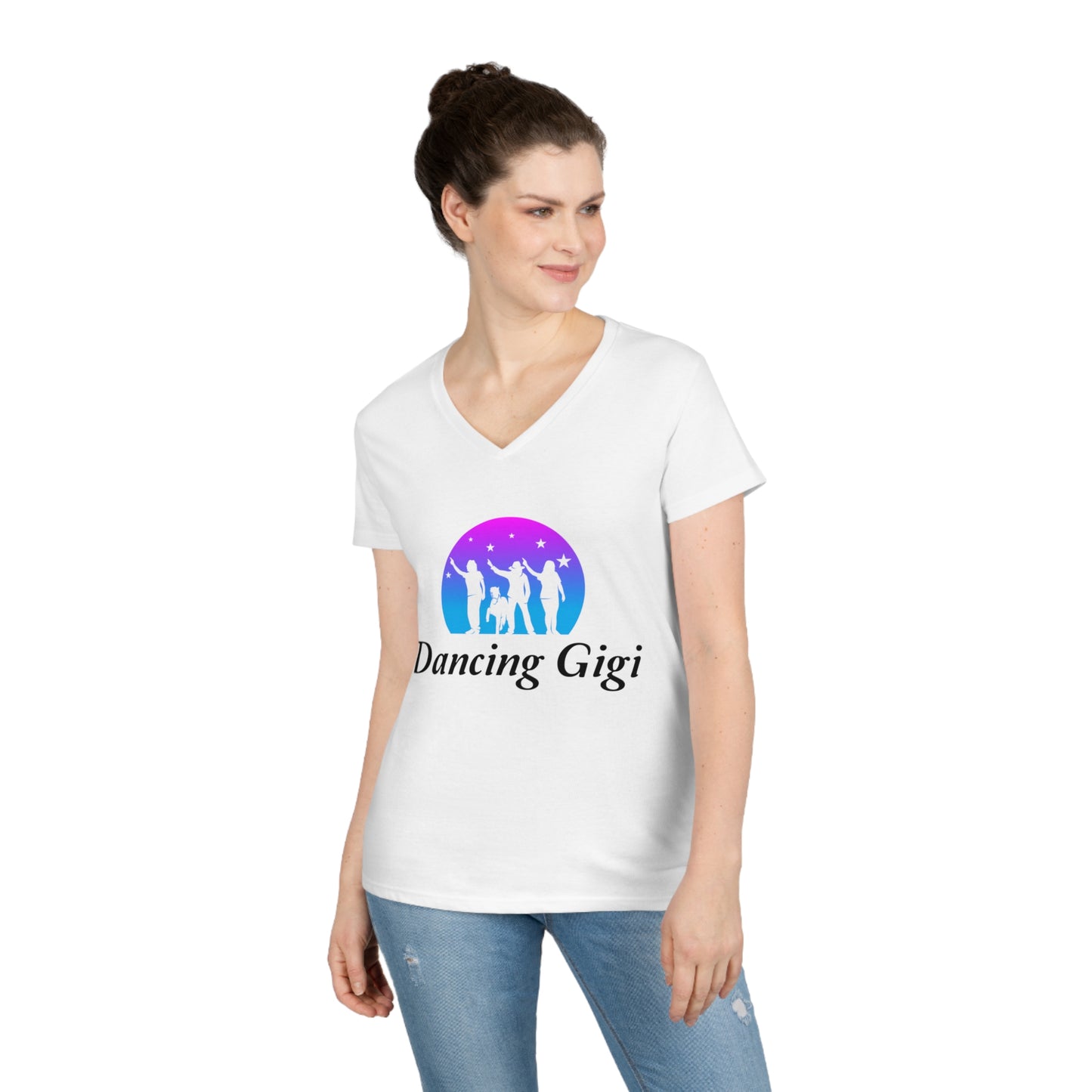Dancing Gigi Ladies' V-Neck T-Shirt